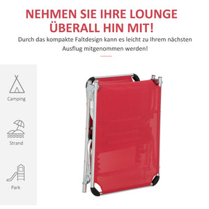 Liegestuhl 5-fach verstellbare ergonomisch Rot