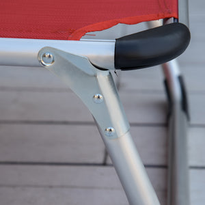 Liegestuhl 5-fach verstellbare ergonomisch Rot