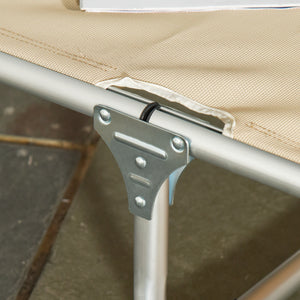 Liegestuhl 5-fach verstellbare Gartenliege aus Aluminium Beige