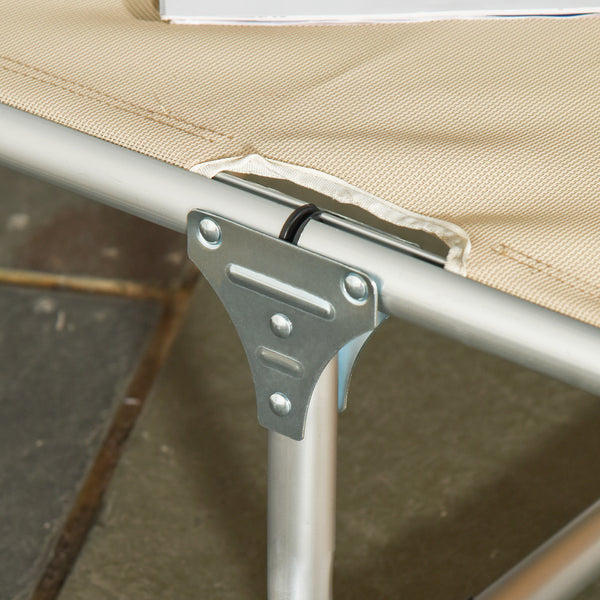 Liegestuhl 5-fach verstellbare Gartenliege aus Aluminium Beige