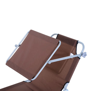Liegestuhl klappbar mit Sonnenschutz Braun