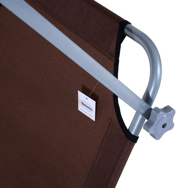 Liegestuhl klappbar mit Sonnenschutz Braun