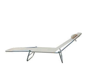 Liegestuhl klappbar wetterfest Creme