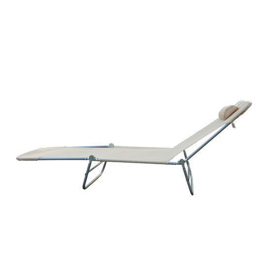 Liegestuhl klappbar wetterfest Creme