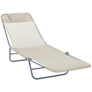 Liegestuhl klappbar wetterfest Creme