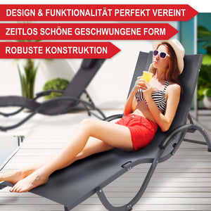 Liegestuhl Sonnenliege klappbar höhenverstellbar wetterfest