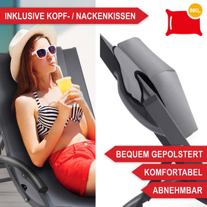 Liegestuhl Sonnenliege klappbar höhenverstellbar wetterfest