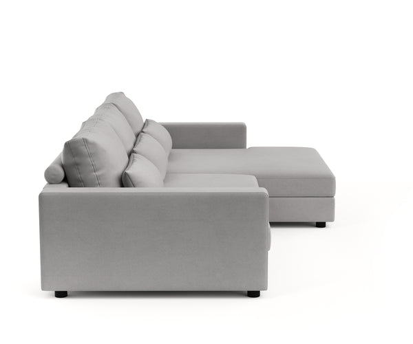 Ecksofa NAEL rechts hellgrau