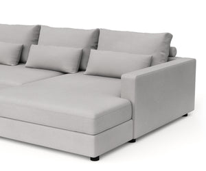 Ecksofa NAEL rechts hellgrau