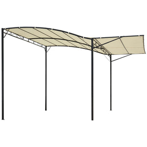 Markise Gartenpavillon mit klappbarem Seitendach Creme + Schwarz 3x2,5 m