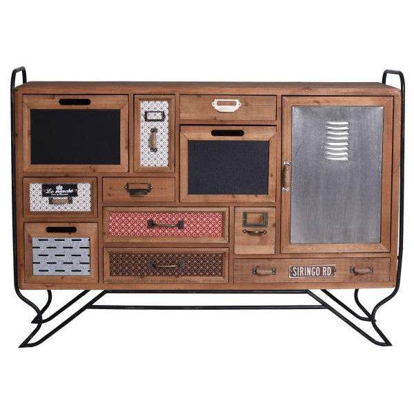 LOFT ANRICHTE VINTAGE SIDEBOARD SCHUBLADENSCHRANK METALL HOLZKOMMODE