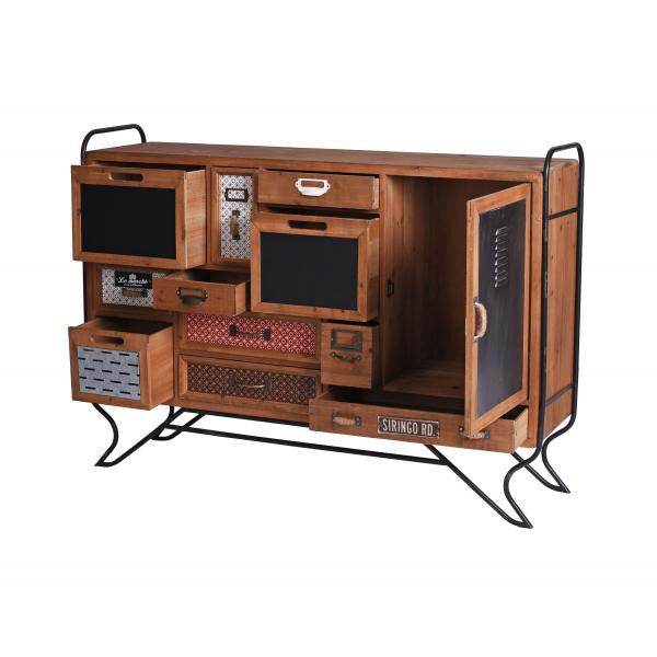 LOFT ANRICHTE VINTAGE SIDEBOARD SCHUBLADENSCHRANK METALL HOLZKOMMODE
