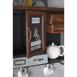 Wandschrank „VILLA SOFIA“ – Retro Hängevitrine aus Holz mit Glastüren