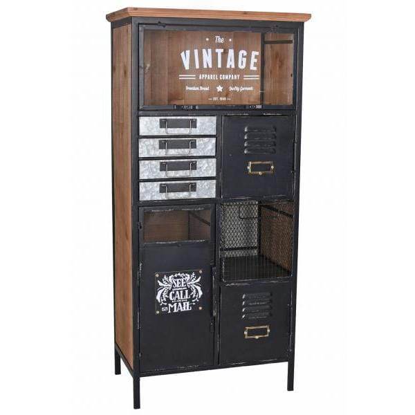 Schubladenschrank „SAN FRANCISCO“ – Industrial Vitrine & Kommode