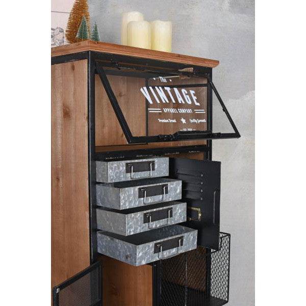 Schubladenschrank „SAN FRANCISCO“ – Industrial Vitrine & Kommode