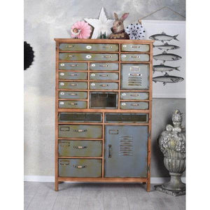 APOTHEKERSCHRANK LOFT APOTHEKERKOMMODE METALLSCHRANK RETRO KOMMODE