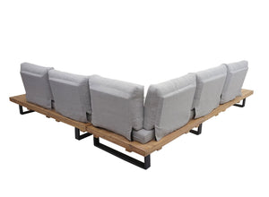 Lounge Gartenmöbel Set Akazie Holz Aluminium, hellbraun, hellgrau