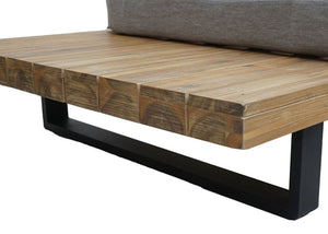 Lounge Gartenmöbel Set Akazie Holz Aluminium, hellbraun, hellgrau