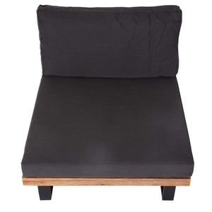 Lounge Gartensessel Akazienholz mit dunkelgrauen Polstern