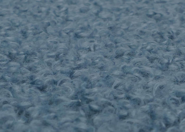 Lounge-Sessel Clubsessel Cocktailsessel Bouclé Stoff Metall blau