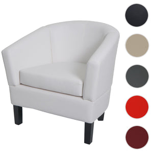 Lounge-Sessel Clubsessel Cocktailsessel Kunstleder weiss
