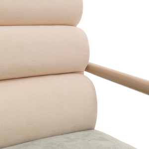 Lounge-Sessel Clubsessel Stoff Metall beige Polster blau-grün
