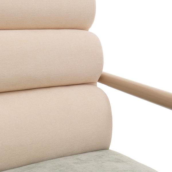 Lounge-Sessel Clubsessel Stoff Metall beige Polster blau-grün