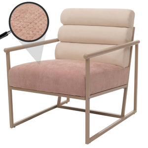 Lounge-Sessel Clubsessel Stoff Metall beige Polster rosé