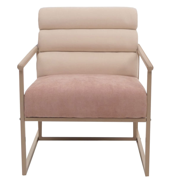 Lounge-Sessel Clubsessel Stoff Metall beige Polster rosé