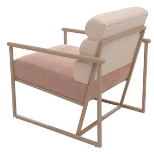 Lounge-Sessel Clubsessel Stoff Metall beige Polster rosé