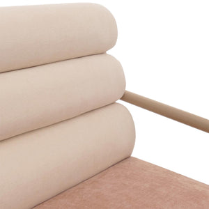 Lounge-Sessel Clubsessel Stoff Metall beige Polster rosé