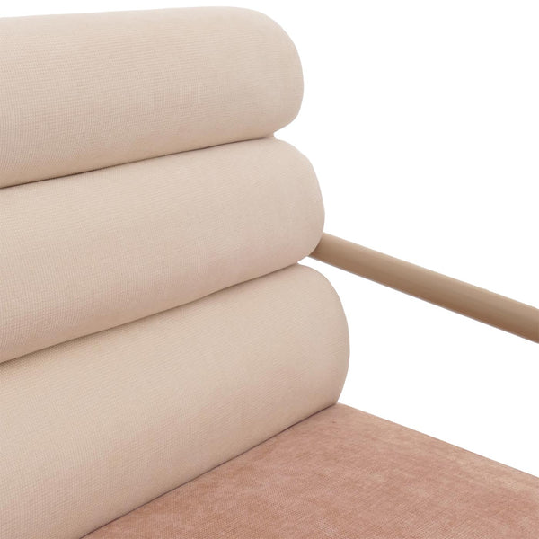 Lounge-Sessel Clubsessel Stoff Metall beige Polster rosé