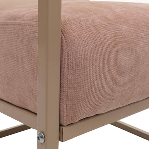Lounge-Sessel Clubsessel Stoff Metall beige Polster rosé