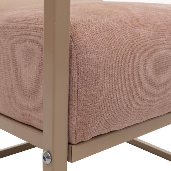 Lounge-Sessel Clubsessel Stoff Metall beige Polster rosé
