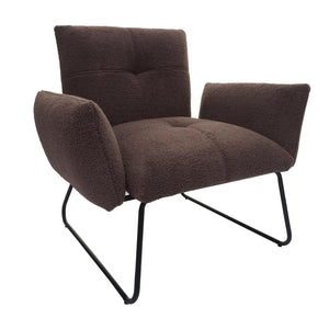 Lounge-Sessel Cocktailsessel Bouclé Stoff braun
