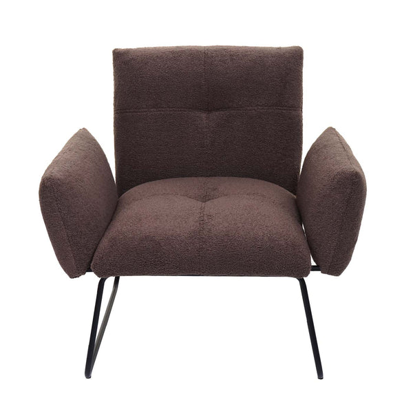 Lounge-Sessel Cocktailsessel Bouclé Stoff braun