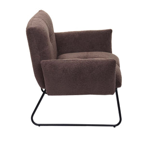 Lounge-Sessel Cocktailsessel Bouclé Stoff braun
