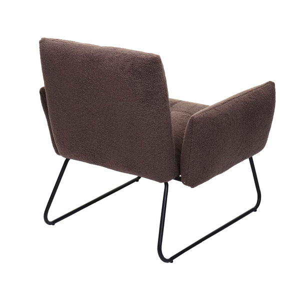 Lounge-Sessel Cocktailsessel Bouclé Stoff braun