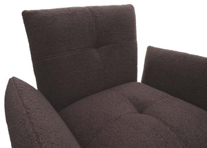 Lounge-Sessel Cocktailsessel Bouclé Stoff braun