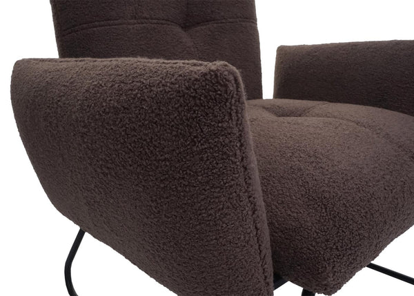 Lounge-Sessel Cocktailsessel Bouclé Stoff braun