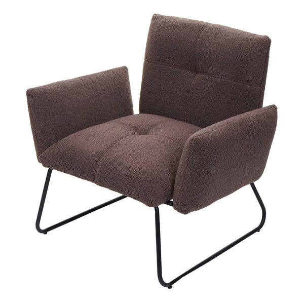 Lounge-Sessel Cocktailsessel Bouclé Stoff braun