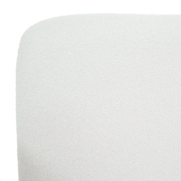 Lounge-Sessel Cocktailsessel Bouclé Stoff Metall creme-weiss