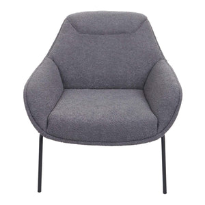 Lounge-Sessel Cocktailsessel Bouclé Stoff Metall dunkelgrau