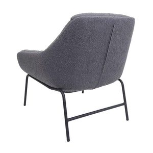 Lounge-Sessel Cocktailsessel Bouclé Stoff Metall dunkelgrau