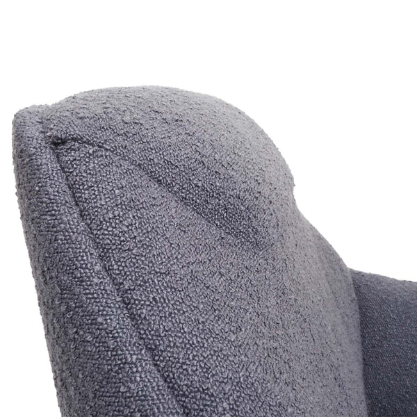 Lounge-Sessel Cocktailsessel Bouclé Stoff Metall dunkelgrau