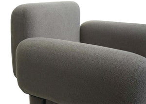 Lounge-Sessel Cocktailsessel Bouclé Stoff Metall grau
