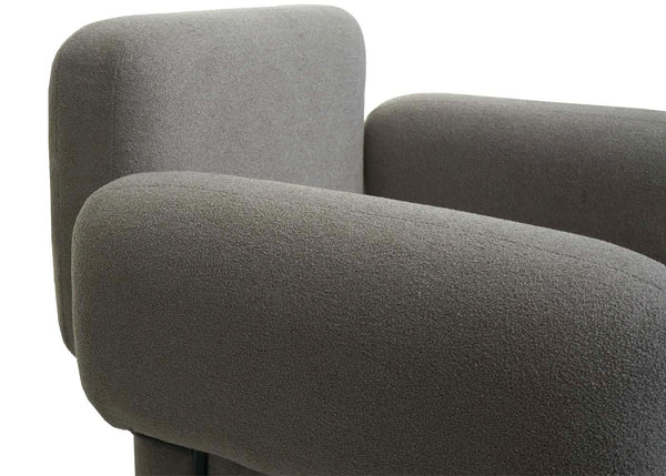 Lounge-Sessel Cocktailsessel Bouclé Stoff Metall grau