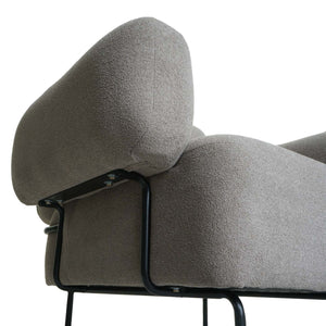 Lounge-Sessel Cocktailsessel Bouclé Stoff Metall grau