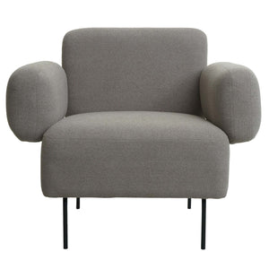 Lounge-Sessel Cocktailsessel Bouclé Stoff Metall grau