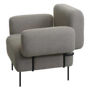 Lounge-Sessel Cocktailsessel Bouclé Stoff Metall grau